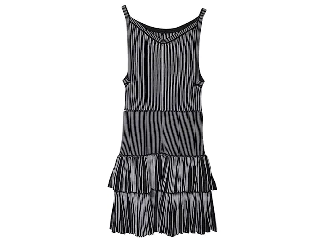 Alaïa VESTIDO LINEA A ESCALONADO Alaia en Viscosa Negra Negro 