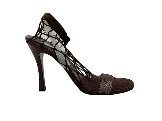 Autre Marque Sandalias de rejilla en chocolate de Stella McCartney Castaño 