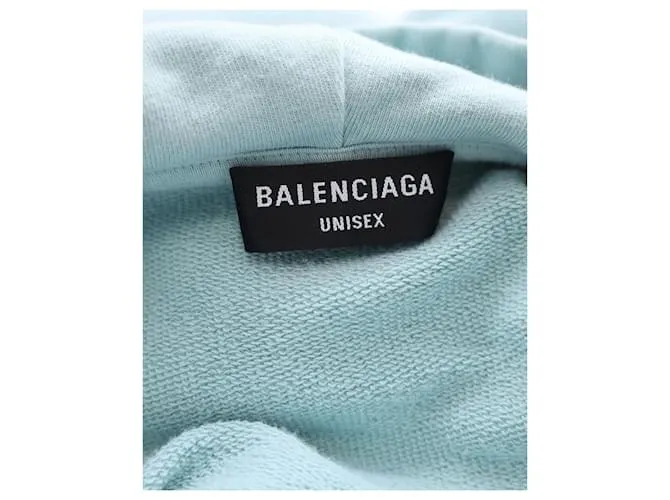 Balenciaga Sudadera con capucha BB Paris con logo bordado en algodón verde menta 