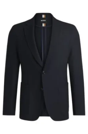 Blazer slim fit en piqué elástico con solapas descendentes