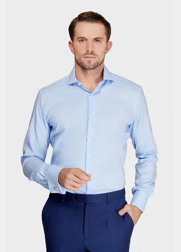 CAMISA REPELENTE LQUIDOS AZUL MICRODISEO