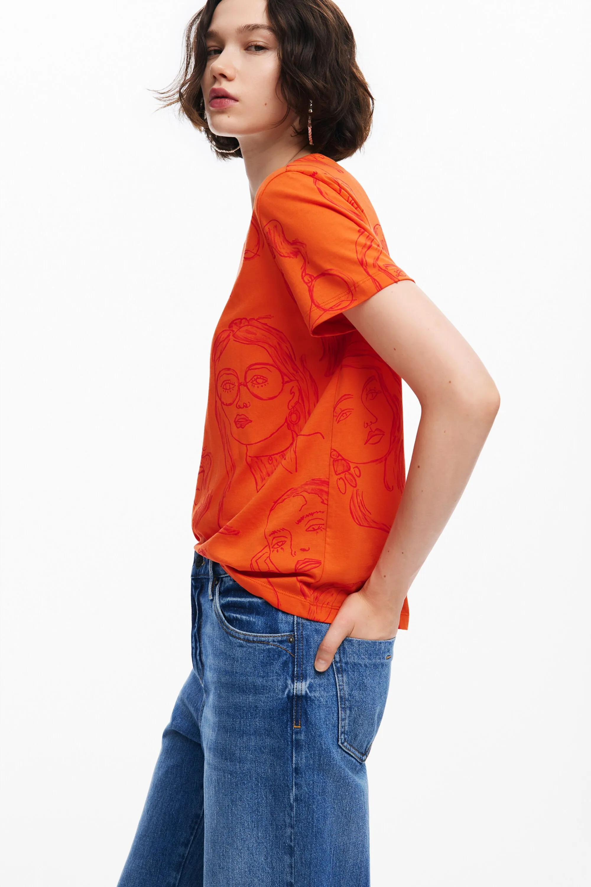 Camiseta estampado caras