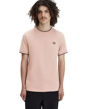 Camiseta fred perry rosa contrast ribeted neck u89 tee