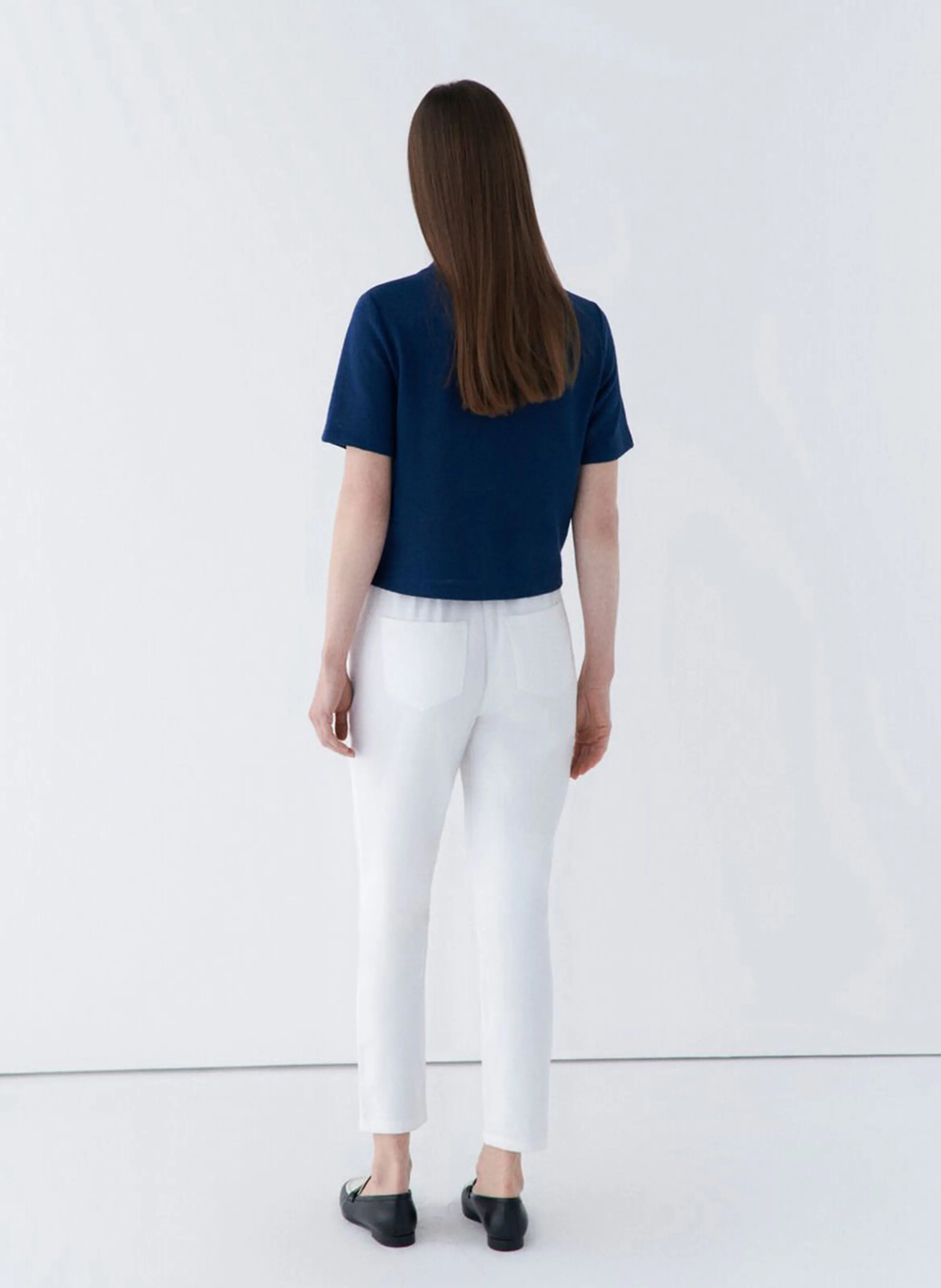 CAROLL TVACANCES - Camiseta recta con cuello de pico en azul