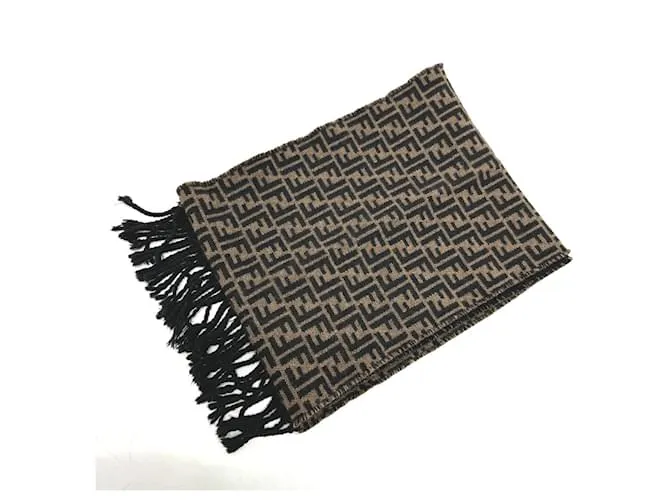 Chal de lana marrón Fendi Castaño 