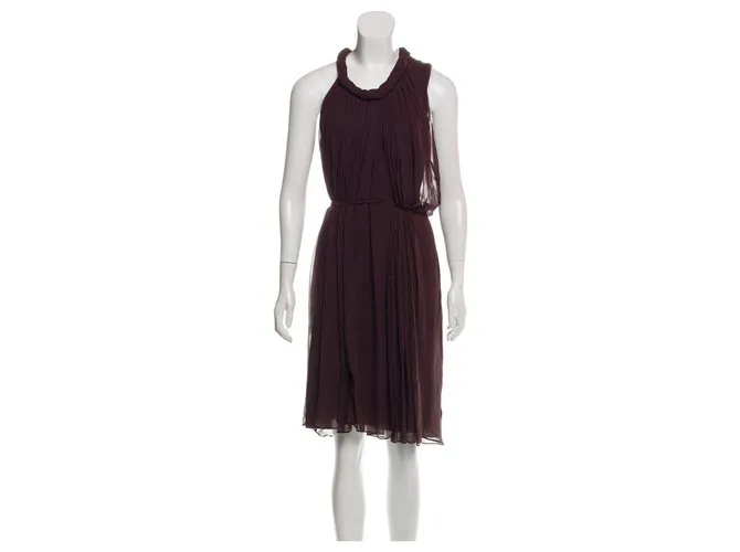 Diane Von Furstenberg DvF Lehana Vestido de seda estilo griego Castaño Chocolate 