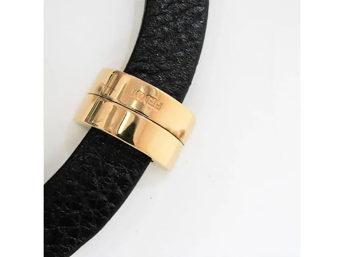 Fendi COLLANA C 8AG288 Collar Choker Negro Plata Dorado 