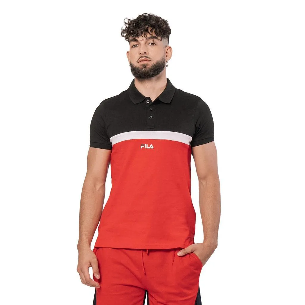 Fila Polo_Shirt Masculino Cash Black/White/Chinese Red