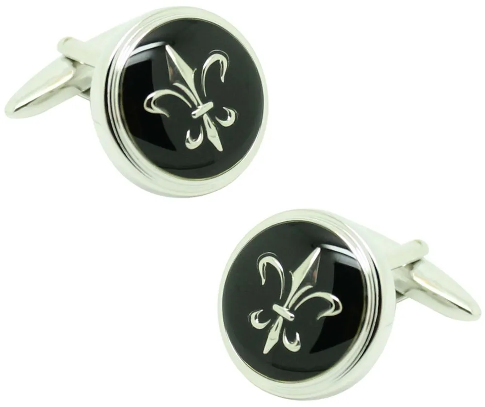 Gemelos para camisa ICON flor de lys black