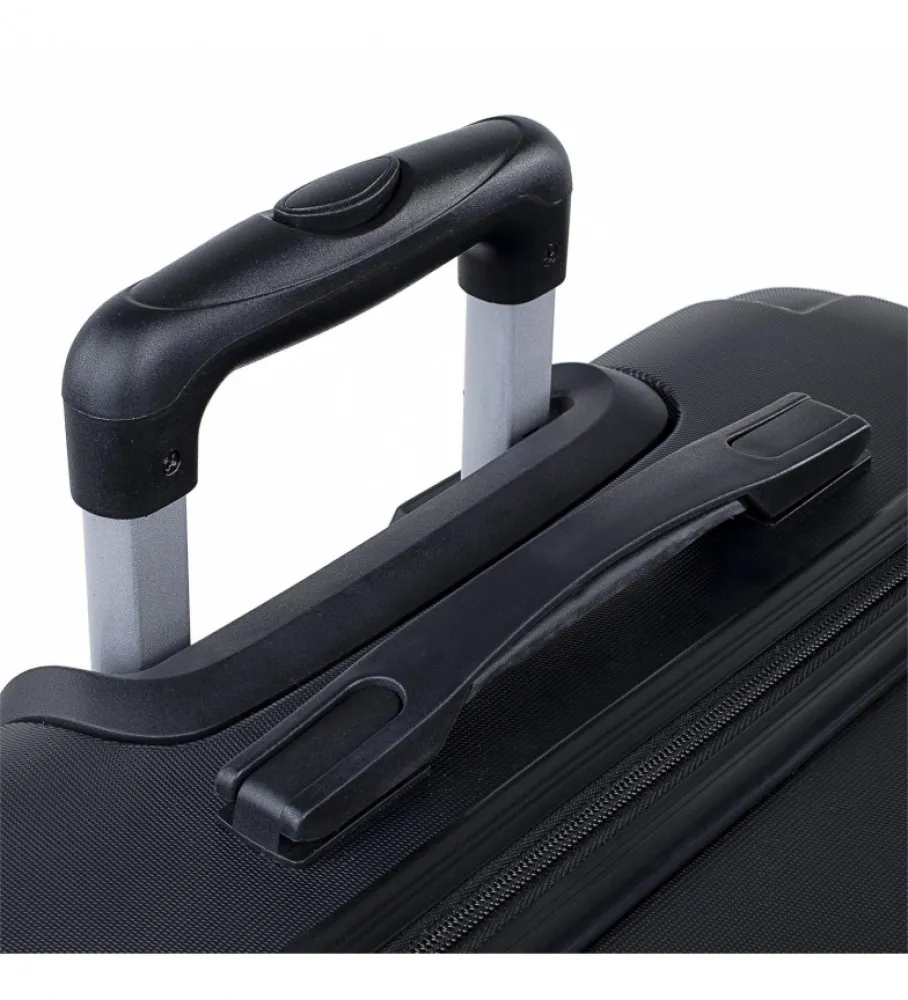 ITACA MALETA DE VIAJE MEDIANA RÍGIDA 4 RUEDAS 771160 NEGRO -63X42X24CM-