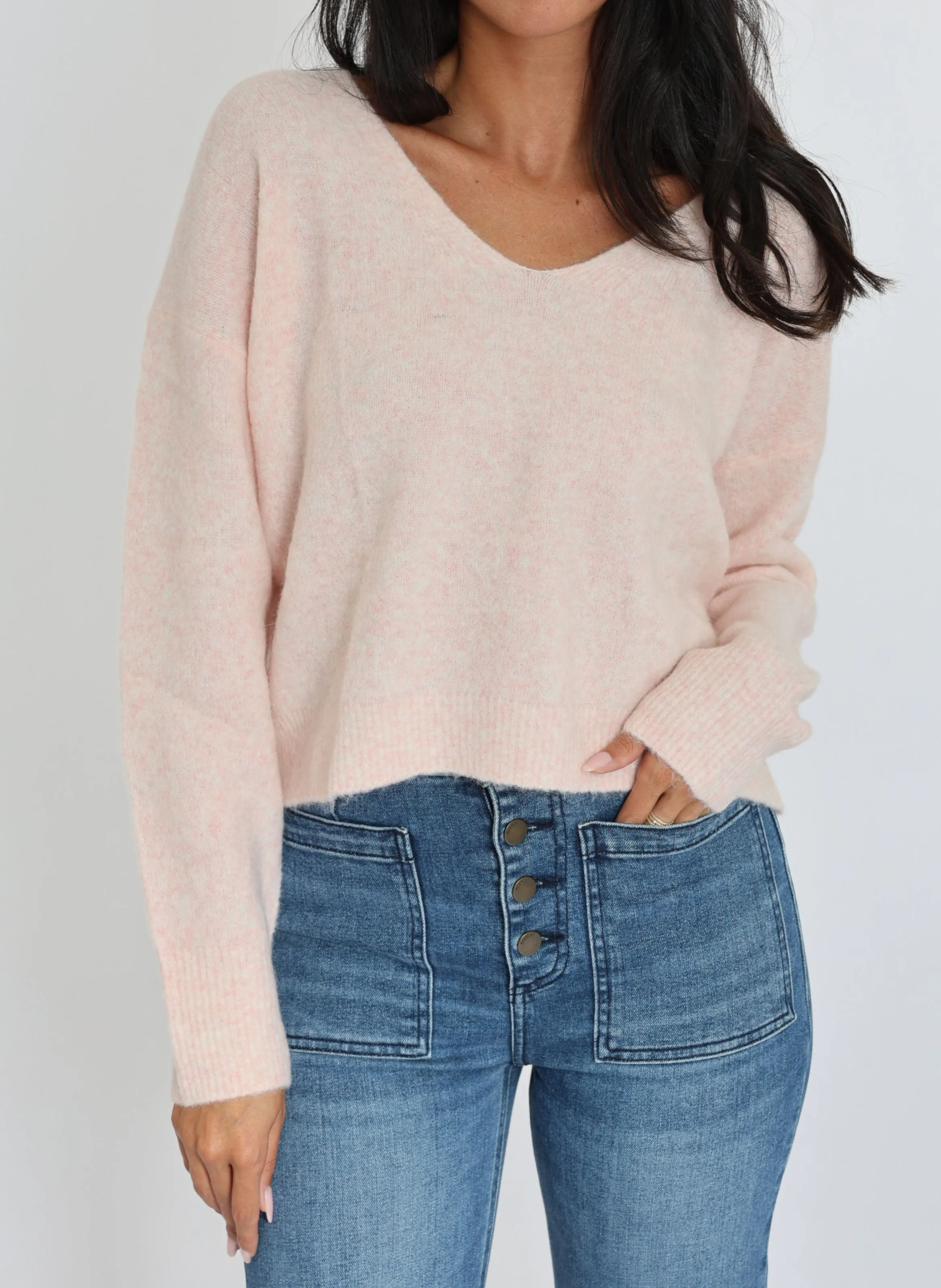 LIZA - Jersey holgado de mezcla de lana en rosa