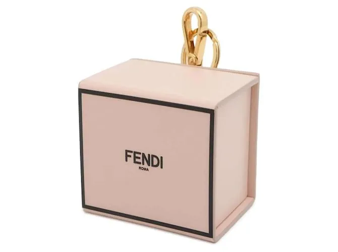 Llavero de cuero rosa Fendi 