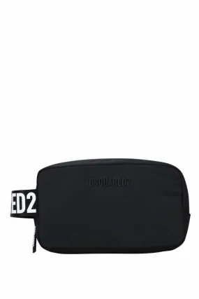 Neceser negro con logo en cinta