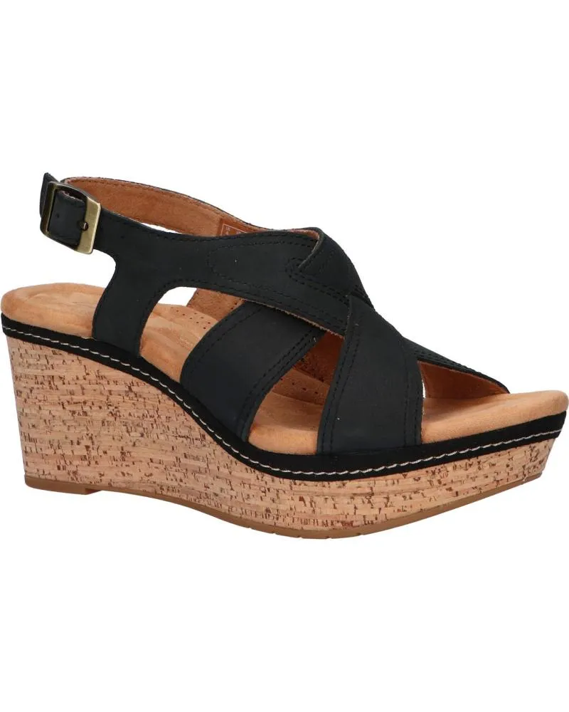 Sandalias de Mujer CLARKS 26171444 ELLERI RAE BLACK NUBUCK
