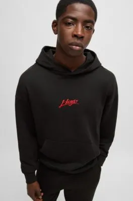 Sudadera con capucha relaxed fit en felpa de algodón con logos estampados