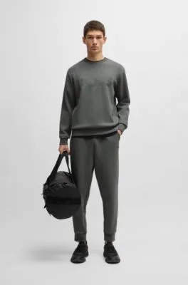 Sudadera de algodón elástico con logo tipo sándwich