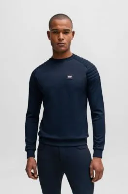Sudadera de equitación en azul marino con hombreras