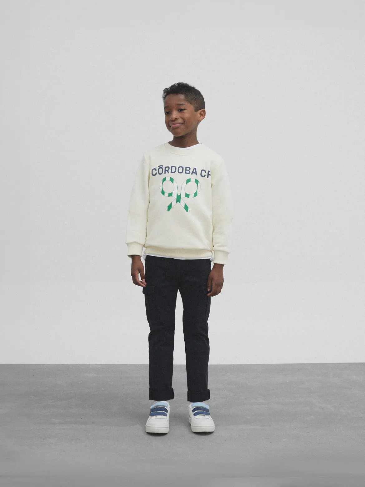 Sudadera kids cordoba cf crema