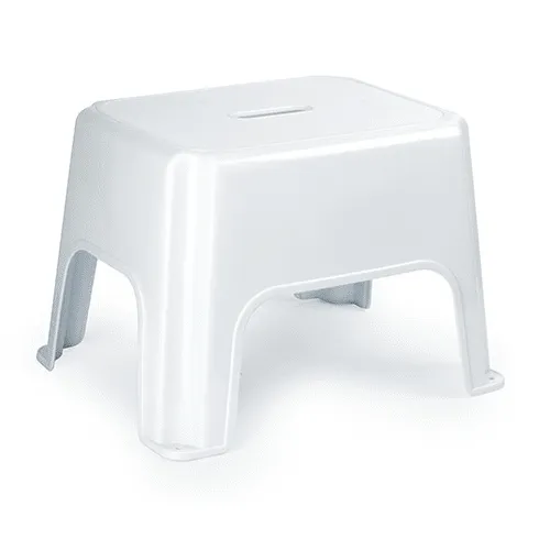 Taburete De Plastico Bajo  Blanco