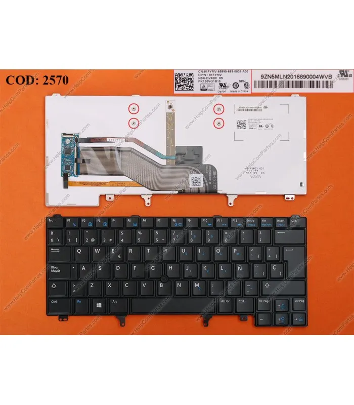 TECLADO DELL LATITUDE E6440 E6420 E5420 E6220 E6320 E6430 SERIES (POINT STICK+BACKLIT) WIN8 BK SP