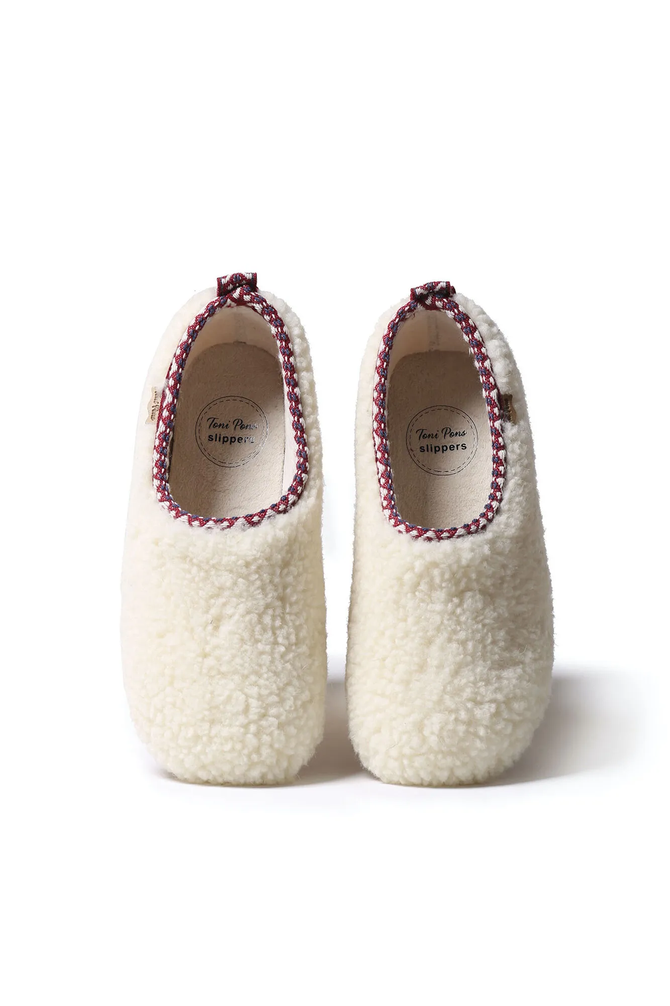Toni Pons Zapatilla tipo babucha para mujer en borrego en Blanco
