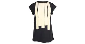 Top Fendi negro con paneles beige 