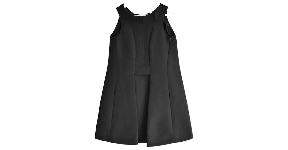 Vestido A-Line en Gazar Negro de Balenciaga x Nicolas Ghesquière Primavera 2007 