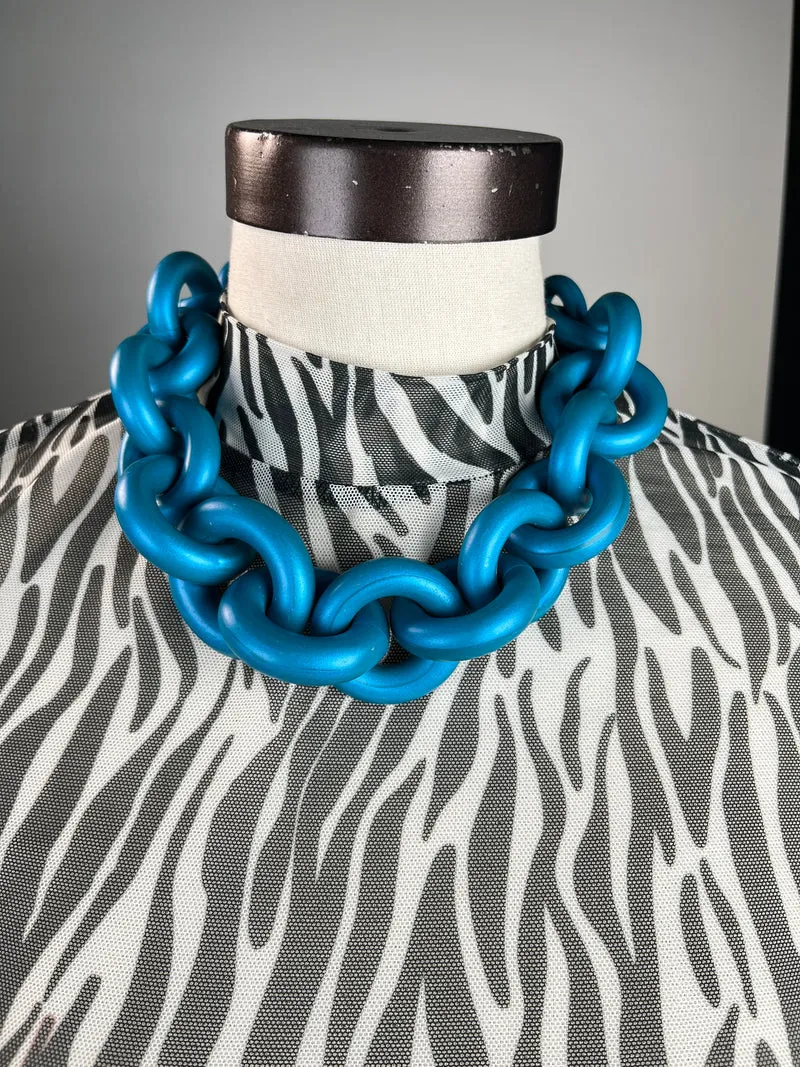 VIRGINIA DEMARIA Collar Eslabón Turquesa