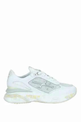 Zapatillas blancas con plateado y plataforma Moerund  6809